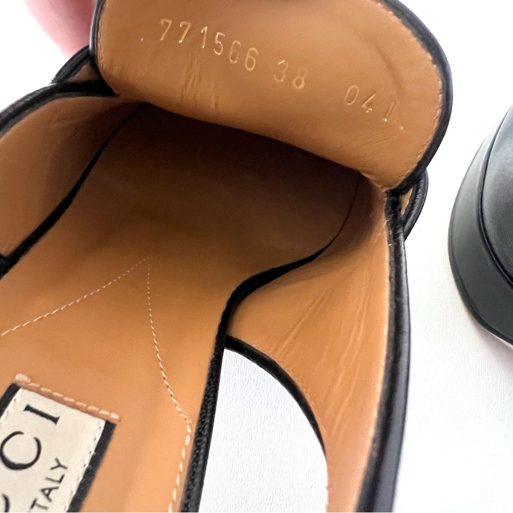 GUCCI | Horsebit SlingBack Retro Chunky Platform Loafers Black Leather EU 38 - Picture 9 of 13